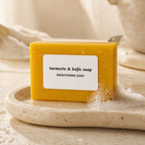 Tayyib Halal Brightening Soap (Turmeric + Kojic) texture close-up