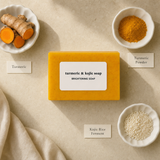Tayyib Halal Brightening Soap (Turmeric + Kojic) key ingredients