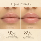 Before and after: dry chapped lips become soft and hydrated with Tayyib Halal Tallow Lip Balm