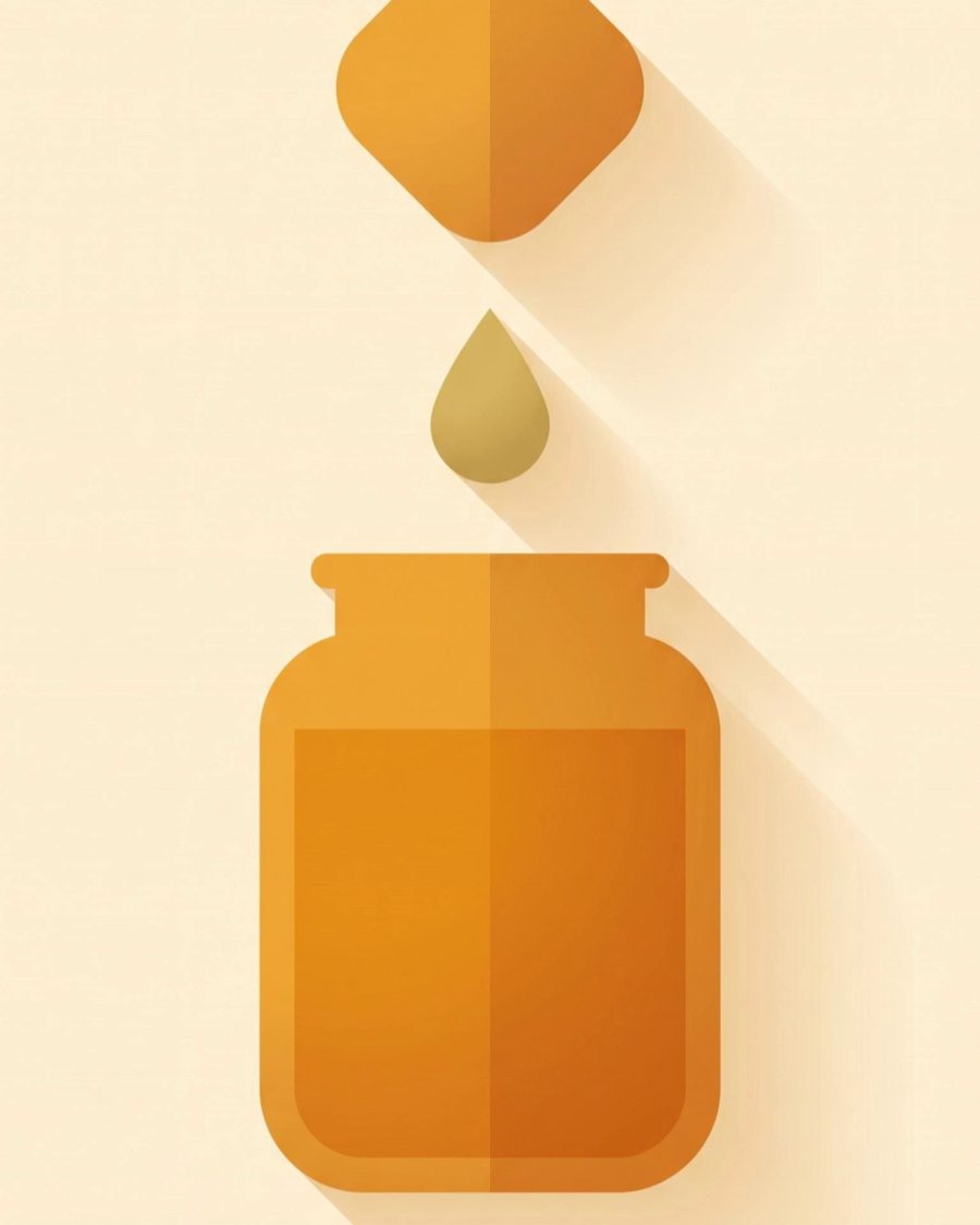 Illustration of the four Tayyib ingredients dropping into the jar